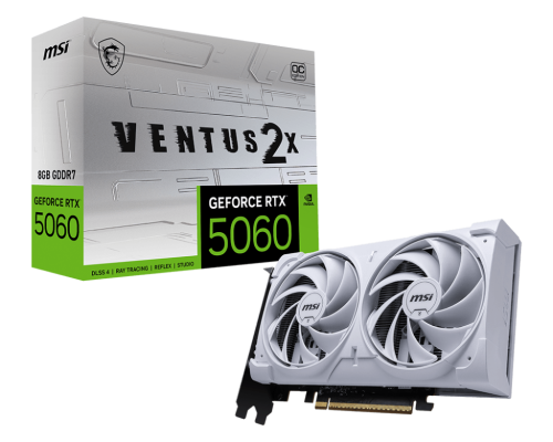 Placa Gráfica MSI RTX 5060 Ventus 2X OC White 8GB GDDR7