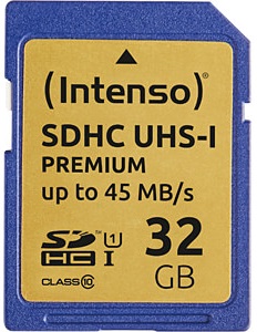 Cart?o de Mem?ria 32GB SDHC Premium Class10 UHS-I - INTENSO