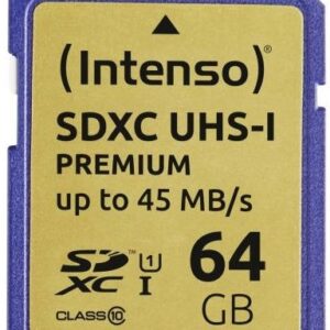 Cartão de Memória 64GB SDHC Premium Class10 UHS-I - INTENSO