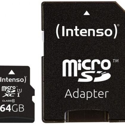 Cartão de Memória 64GB UHS-I Premium Class 10 + Adaptador - INTENSO
