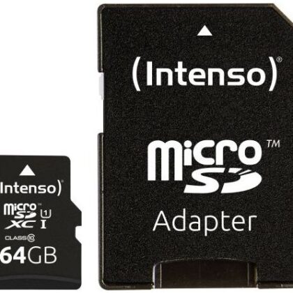 Cartão de Memória 64GB UHS-I Performance + Adaptador - INTENSO