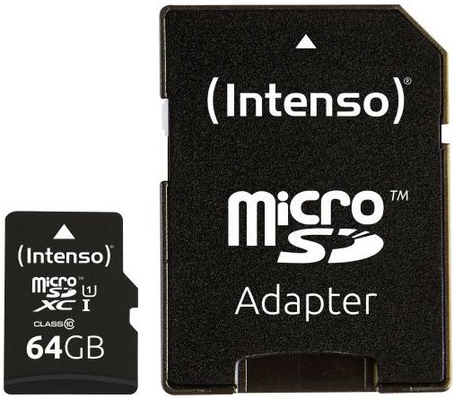Cartão de Memória 64GB UHS-I Performance + Adaptador - INTENSO