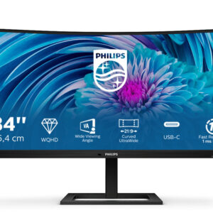 Monitor 34 E Line 346E2CUAE/00 Wide Quad HD+ LCD (Preto) - PHILIPS