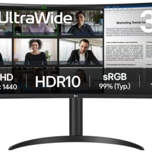 Monitor Curvo 34 34WR50QK-B Wide Quad HD (Preto) - LG