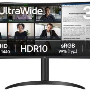 Monitor Curvo 34 34WR55QK-B Wide Quad HD (Preto) - LG