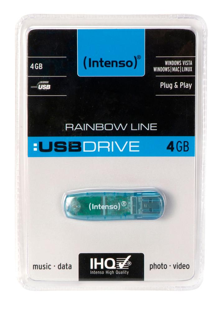 Pen Drive USB2.0 4GB Rainbow Line - INTENSO