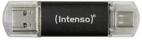Pen Drive USB A + USB-C 3.2 Twist Line 64GB (Preto) - INTENSO