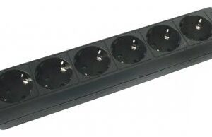 Tomada Sextupla s/ Fio - Preto