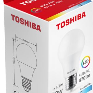 Lâmpada LED E27 A60 4,7W 6500K 470Lm - TOSHIBA
