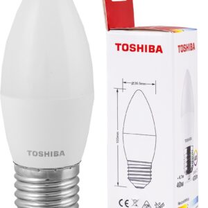 L?mpada LED E27 C37 4,7W 4000K 470Lm - TOSHIBA