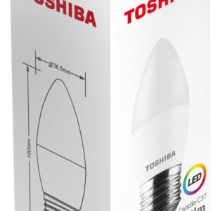 Lâmpada LED E27 C37 4,7W 6500K 470Lm - TOSHIBA