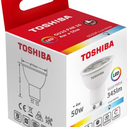 Lâmpada LED GU10 4W 6500K 345Lm - TOSHIBA