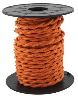 Bobine Cabo Eléctrico Têxtil Trançado 2x 0,75mm Laranja (10 mts) - GSC
