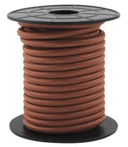 Bobine Cabo El?ctrico T?xtil 2x 0,75mm Castanho (10 mts) - GSC