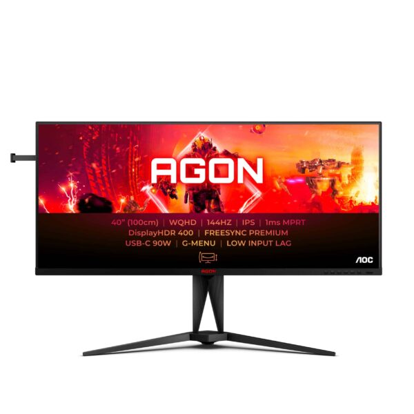 Monitor Gaming AOC AGON AG405UXC 40" WQHD 144 Hz IPS 1 ms 2xHDMI DisplayPort USB-C Multimédia Preto