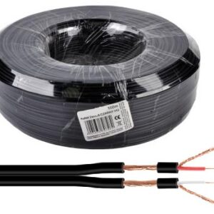 Bobine Cabo Audio Paralelo 2 Condutores + 2 Malhas Preto (100 mts) - NIMO