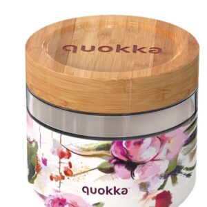Recipiente de vidro para comida 820 ml c/ Tampa (Flores escuras) - QUOKKA