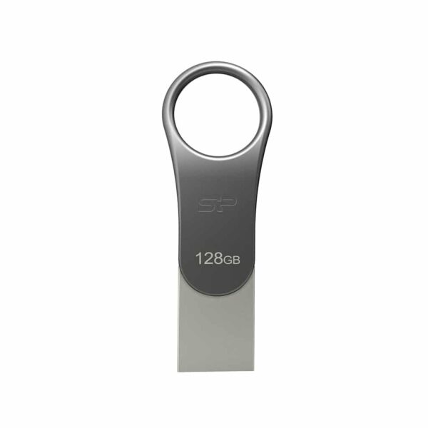 Pen Drive Silicon Power C80 128Gb Type-C e Usb 3.2 Dual em Metal