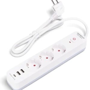 Extensão Tripla c/ 2 USB-A + USB-C + Interruptor (1,5 mts)