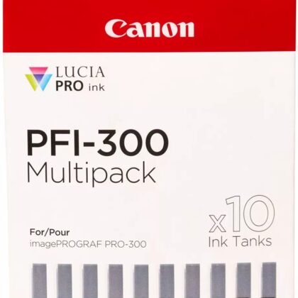 Pack 10x Tinteiros PFI-300 (Preto / Azul / Ciano / Cinzento / Magenta / Vermelho) - CANON
