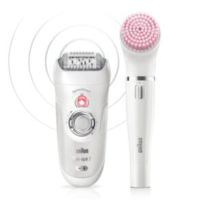Depiladora Silk-épil 7 + Máquina Limpeza Facial (Branco) - BRAUN