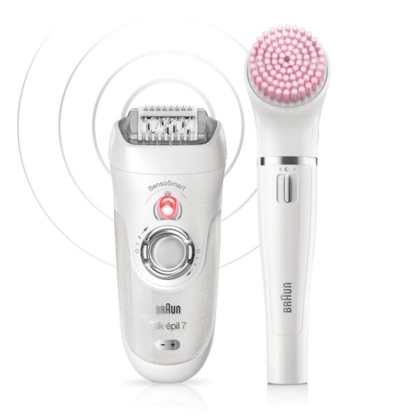 Depiladora Silk-épil 7 + Máquina Limpeza Facial (Branco) - BRAUN