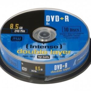 Pack 10x DVD+R Dupla Camada 8,5GB 8x - INTENSO