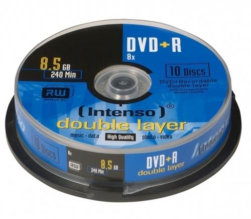 Pack 10x DVD+R Dupla Camada 8,5GB 8x - INTENSO