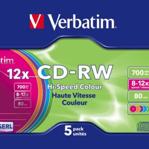 Pack 5x CD-RW 12x 700MB - VERBATIM