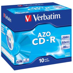 CD-R AZO Crystal 700 MB (10 peças) - VERBATIM