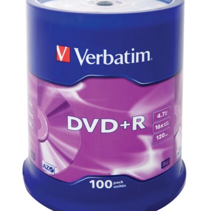 Pack 100x DVD+R Matt Silver 4,7GB - VERBATIM