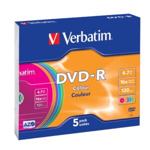 Pack 5x DVD-R Colour 4.7GB - VERBATIM