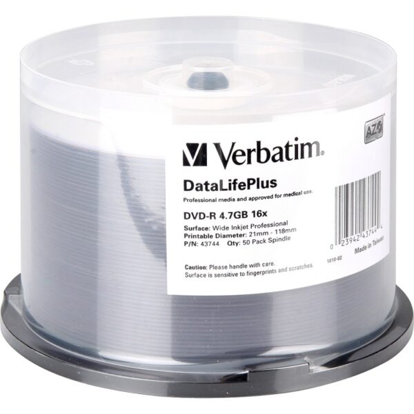 Pack 50x DVD-R DataLifePlus 4.7GB - VERBATIM