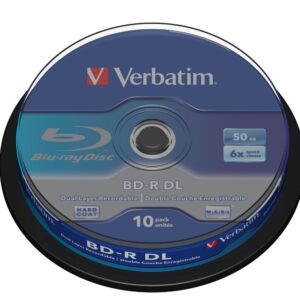 Pack 10x CDs Blu-Ray BD-R 50GB - VERBATIM