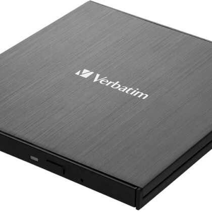 Gravador Externo Slimline CD/DVD ReWriter USB-C (Preto) - VERBATIM