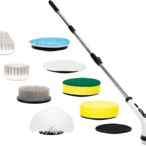 Escova El?trica Telesc?pica de Limpeza 9-EM-1 25W c/ Cabe?as Rotativas - BLOW