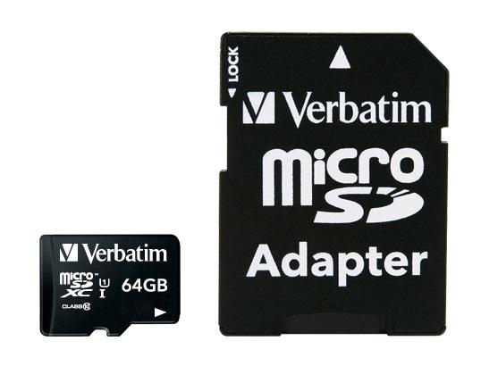 Cartão de Memória MicroSDXC Premium 64 GB Class 10 - VERBATIM