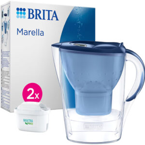 Jarro de Filtro ?gua Marella 2.4L + 2x Filtros Maxtra Pro Marella (Azul/Transparente) - BRITA