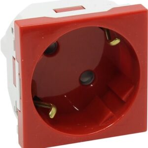 Tomada 2P+T SCHUKO c/ Obturador 16A 250V (Vermelho) S?rie Quadro 45 - EFAPEL