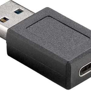Ficha Adaptadora USB A 3.0 Macho - USB-C F?mea (Preto) - GOOBAY