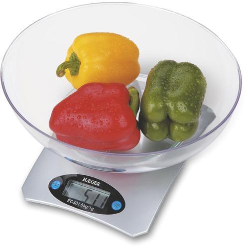 Balança de Cozinha Digital 5Kg c/ Taça - SANTINI - HAEGER