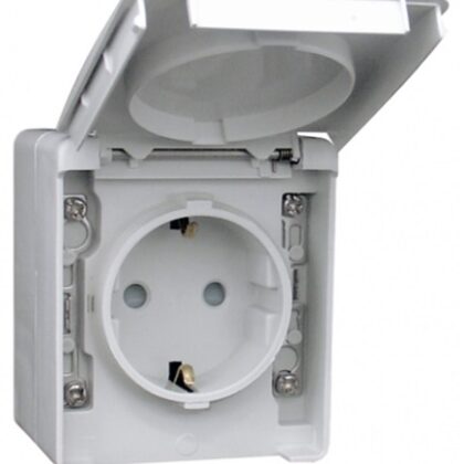 Tomada 2P+T SCHUKO 16A 250V c/ Alvéolos Protegidos Série Estanque48 - EFAPEL