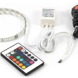 Pack Fita 30 LEDs IP65 RGB (1 metro) 12/24V + Controlador + Cabo Alimenta??o Isqueiro - ALL Ride