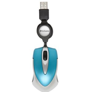 Rato Ambidestro Go Mini USB ?ptico 1000 DPI (Azul/Prateado) - VERBATIM