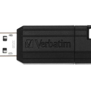 Pen Drive PinStripe USB2.0 32GB (Preto) - VERBATIM