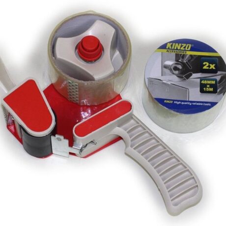 Desenrolador de Fita-Cola c/ 2 Rolos Fita (48mm x 15 mts) - KINZO