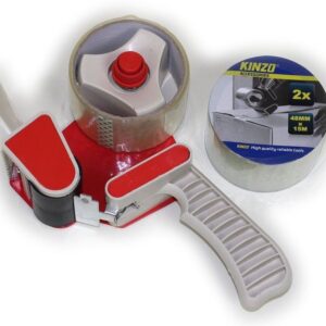 Desenrolador de Fita-Cola c/ 2 Rolos Fita (48mm x 15 mts) - KINZO