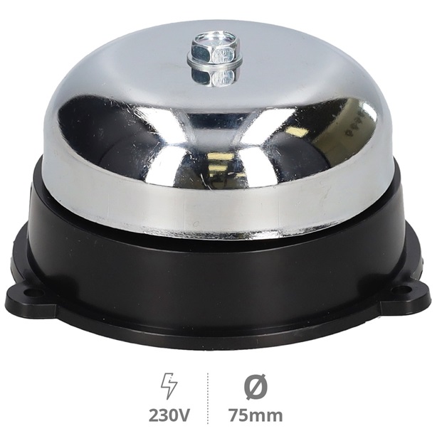 Campainha Cromada 220V 86dB (Ø 7,5cm) - GSC