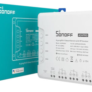 Módulo 4 Comutadores Smart Wi-Fi Wireless Pro p/ Domótica Comp. Amazon Echo, Google Home - Sonoff