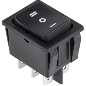 Interruptor Comutador 3 Posições (I)-OFF-(II) Pressão 15A 250V - Preto